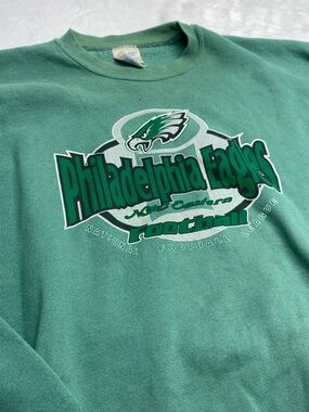 vintage philadelphia eagles football crewneck Sweatshirt Size 3 Xl Made In USA